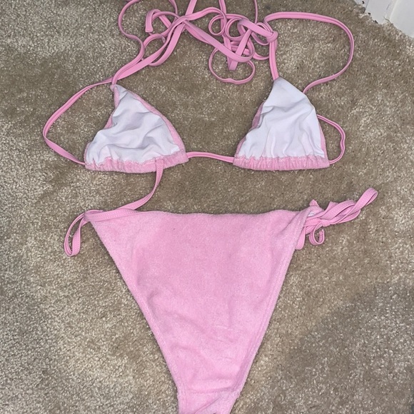 Pink Terry Cloth Bikini - Picture 2 of 2
